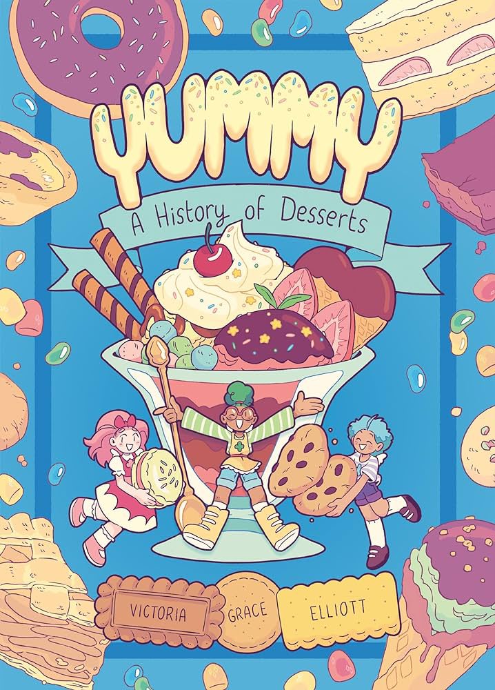 Charlotte loved YUMMY by @fridayafternoon and now Penny & I are reading it together. Such a great graphic novel about the history of so many desserts. We’ll move right on to TASTY after this which I haven’t read yet. Comics are good, ya’ll. Read to your kids. @ComicBookYeti