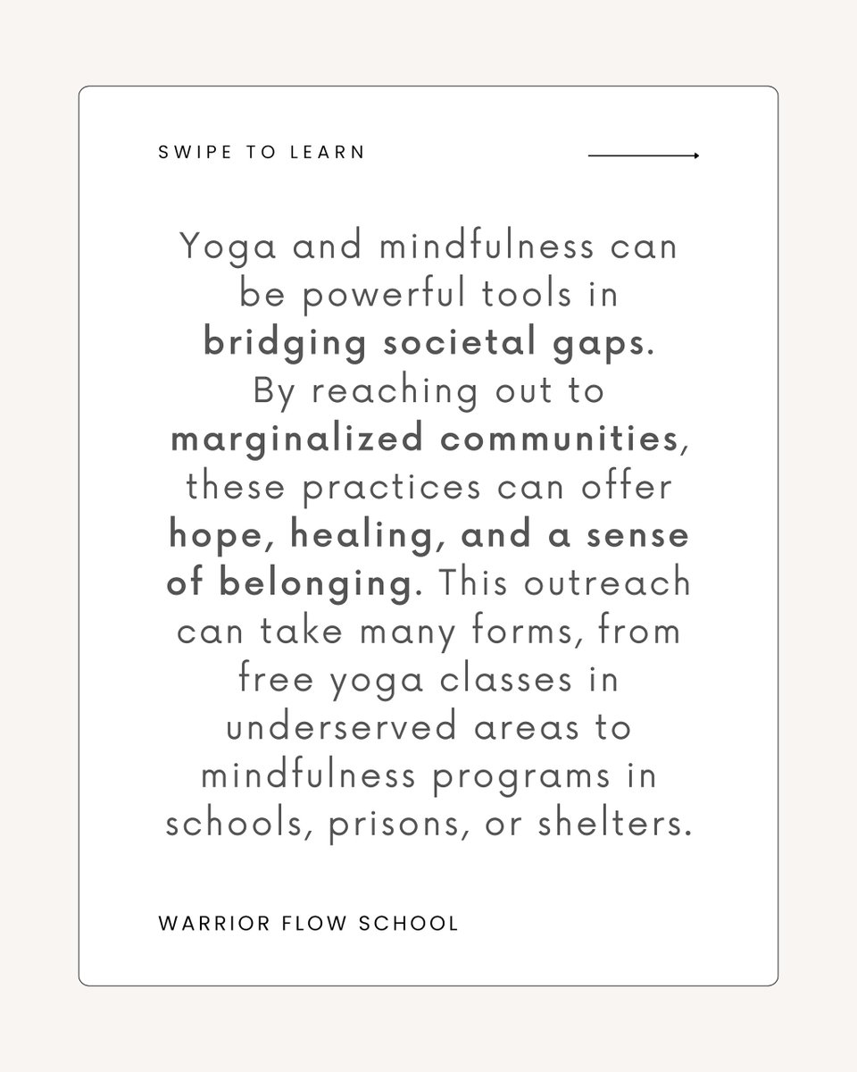 warriorflows's tweet image. Yoga and mindfulness can be powerful tools in bridging societal gaps. By reaching out to marginalized communities, these practices can offer hope, healing, and a sense of belonging. 

#WarriorFlow #WarriorFlowSchool #TraumaInformedYoga