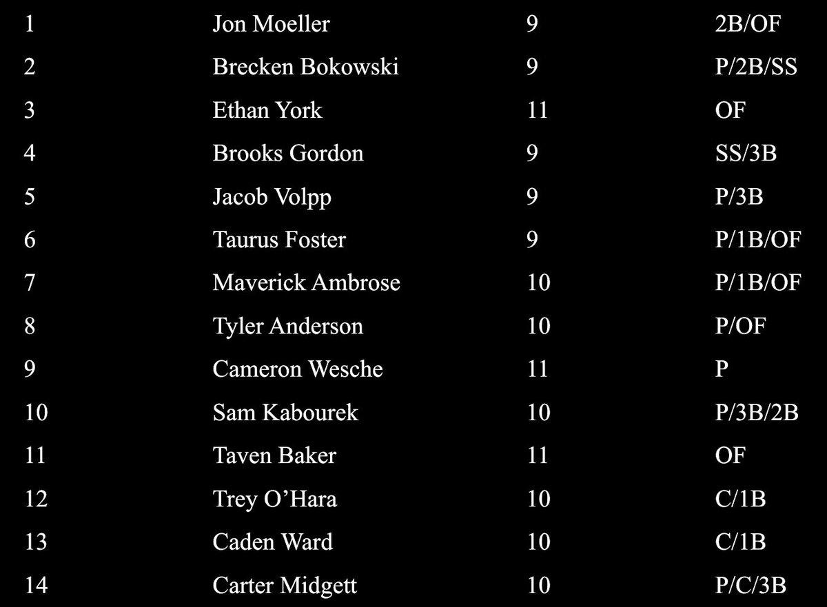 VermeerBaseball's tweet photo. Here is the 2024 version of the Vermeer High Plains roster! 

First pitch of the season is next Friday at Papio South. 

#Family https://t.co/GYhJG5dx18