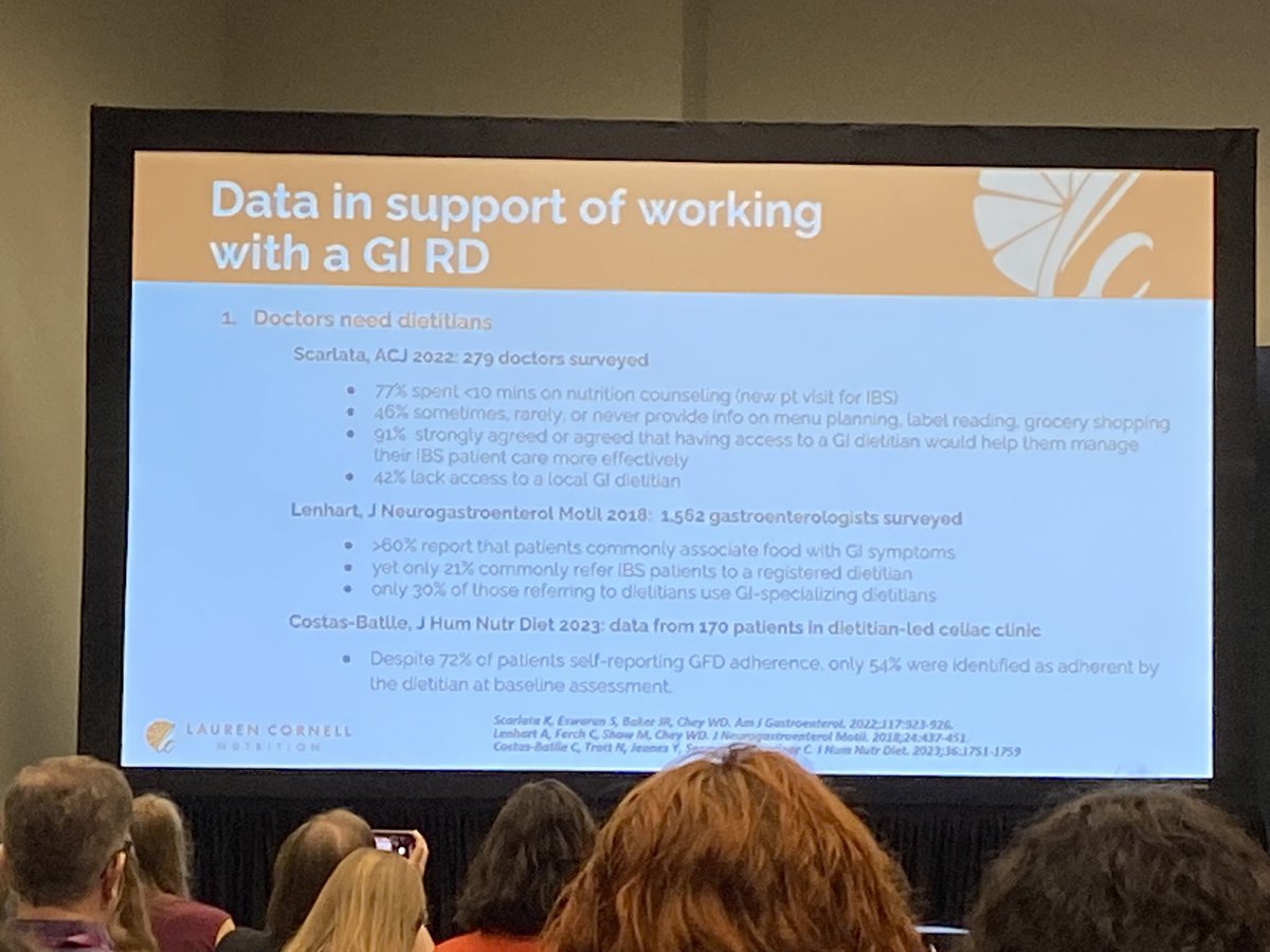 77% of doctors report spending <10 min on nutrition counseling for a new patient visit for #IBS. #DDW2024