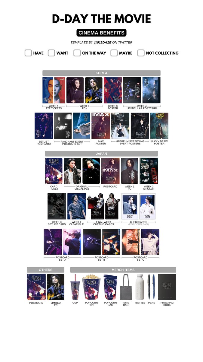 BTS SUGA AGUST D YOONGI D-DAY CINEMA BENEFITS WISHLIST TEMPLATE