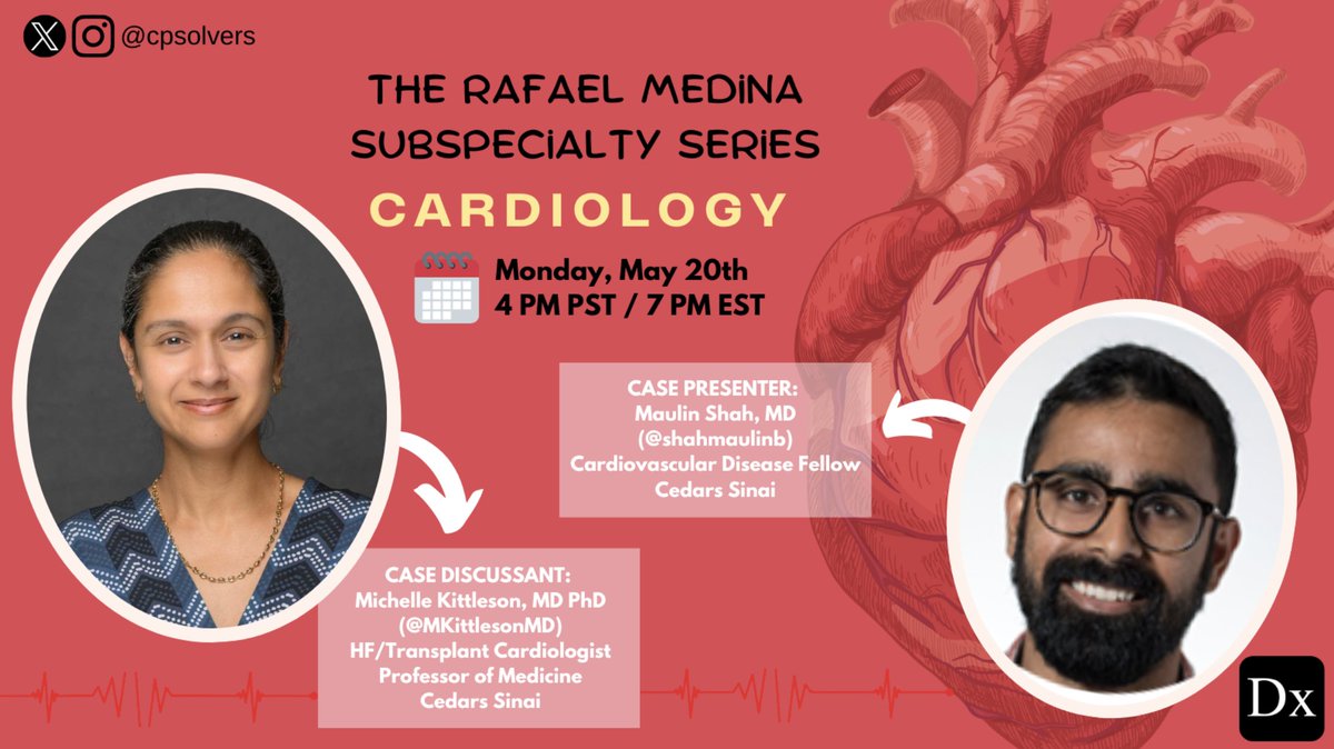 #MedTwitter - I aorta tell you about our Cardiology VMR this Monday, May 20th at 4 PM PST/7 PM EST! Join experts @MKIttlesonMD and @shahmaulinb for our latest subspecialty panel🫀 Join for free here ➡️ bit.ly/31LWIKg