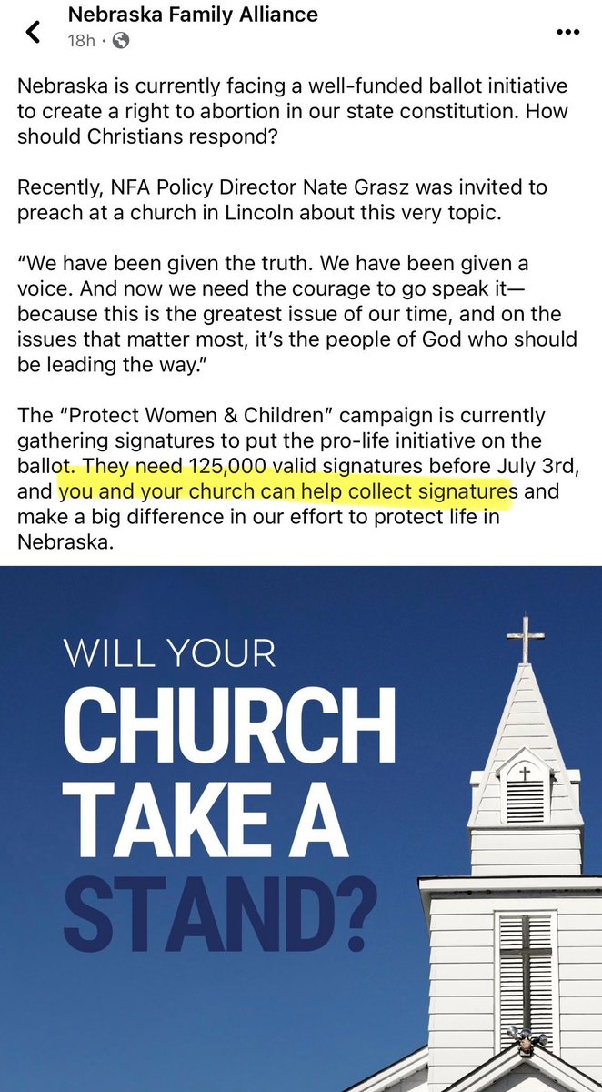 Are churches allowed to help with petitions?  🤔🤔.  Don’t be fooled!  The only petition to sign that protects the fundamental right to abortion is Protect our Rights. @POR2024 #taxthechurches