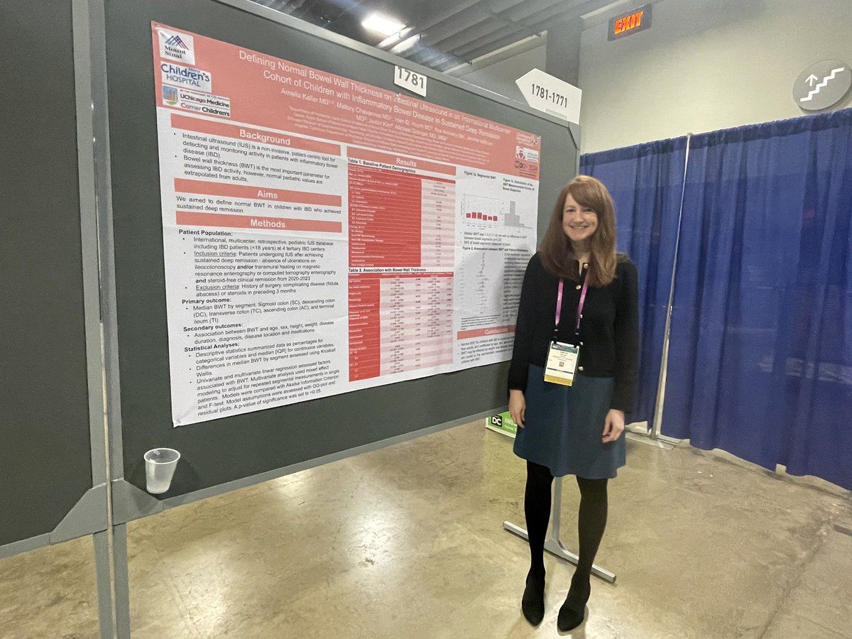 What are the cut-offs for bowel wall thickness in pediatric IBD patients? Important study by Kellar et al., presented today at DDW. Poster Sa1781. @amelia_kellar @DrMikeDolinger @malloc_doc @BowelUltrasound @iUSCAN