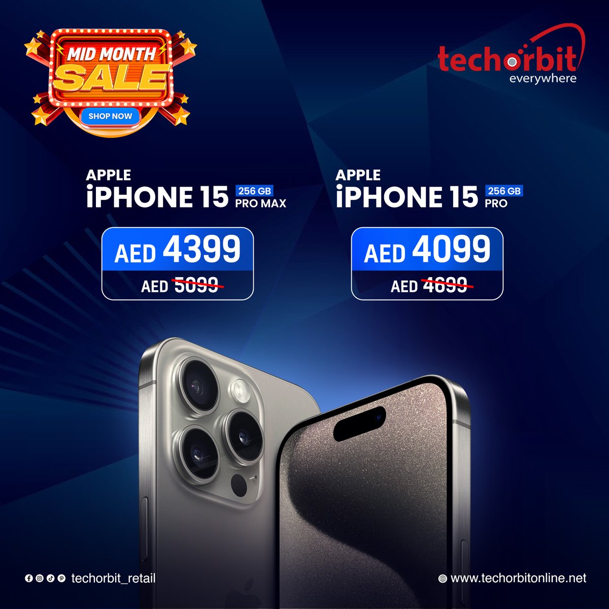Techorbit2003's tweet image. Mid-Month Mega Sale Alert 🚀! Enjoy the full power of the latest iPhones at affordable pricing. Take advantage of this limited-time promotion!
#TechOrbitdeals #iPhonesale #Upgradenow