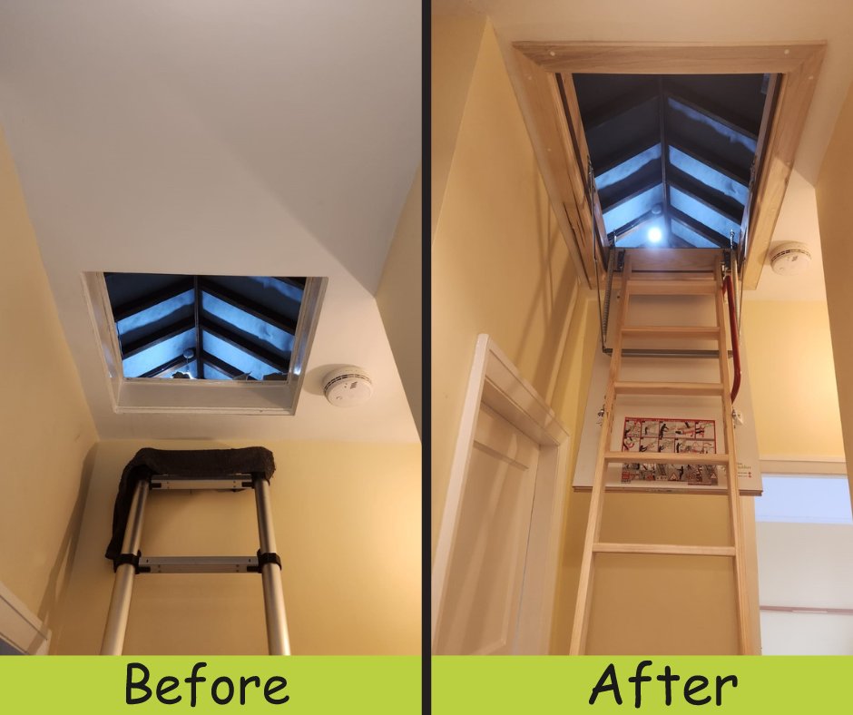 mtll_ng_de_s's tweet image. We recently increased the size of this loft hatch and installed wooden ladders for a customer who needed better access to their loft space.
Find out more about our loft improvement service morethanloftladders.co.uk/branch/derby-n… or call 0800 0359 880
#MTLL #Nottingham #Sheffield #Derby