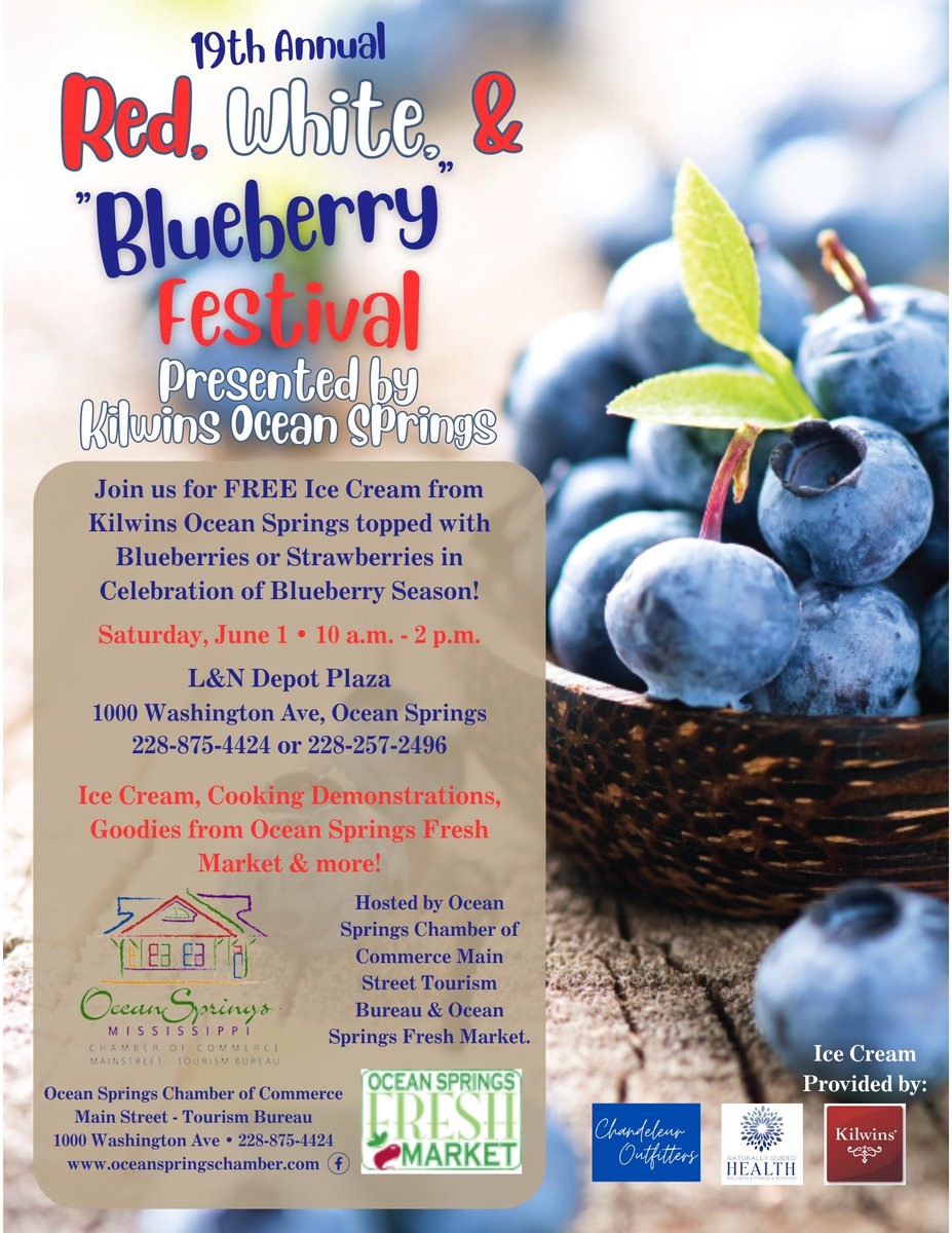 Join us for the Annual Red, White &amp; Blueberry Festival on June 1, 10 AM - 2 PM at L&amp;N Depot Plaza! 🎉 Enjoy free ice cream, live music, cooking demos, and more! 🍦🍓 #BerryBliss #FoodieFiesta #CommunityCelebration