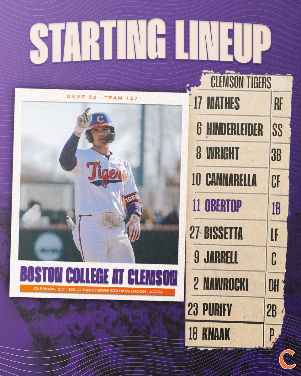 Saturday Lineup🐅 #Clemson #Team127