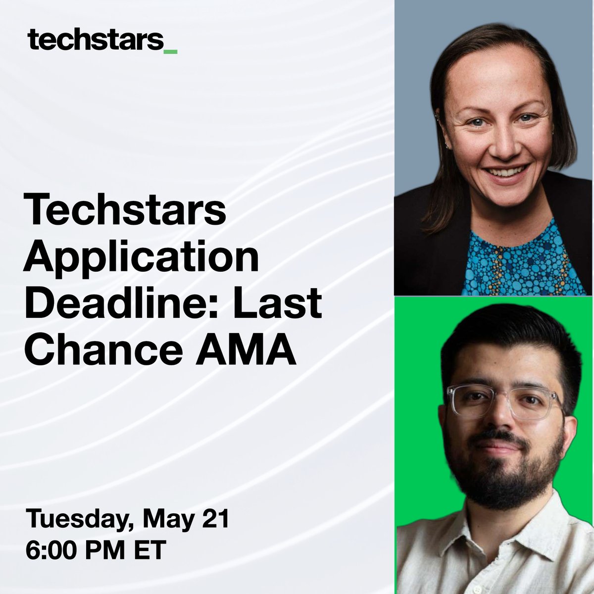 Here's your opportunity to ask us anything before the Techstars application deadline closes. 📆 May 21st at 6:00pm ET 🔗 tsta.rs/SIza50REAgC We will address your questions, share insider tips on the application, and offer advice on navigating the accelerator program.