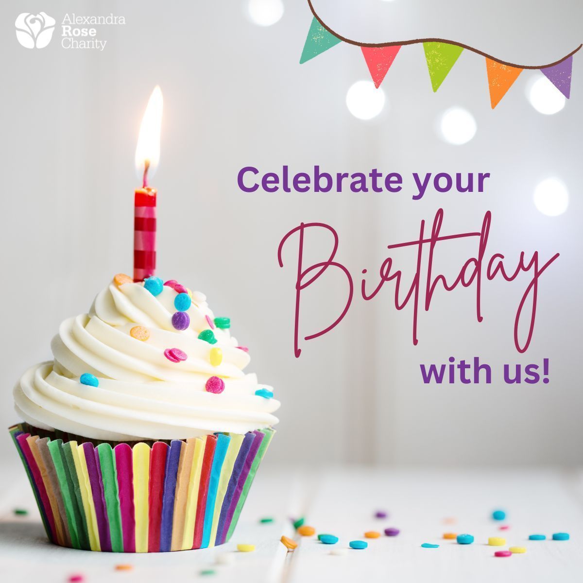 Celebrate your Birthday this year by supporting Alexandra Rose Charity! A Facebook fundraiser posted to your timeline tells your friends and family what matters to you on your special day. It doesn’t have to be instead of cake and cards – you can have those things too. 🎂