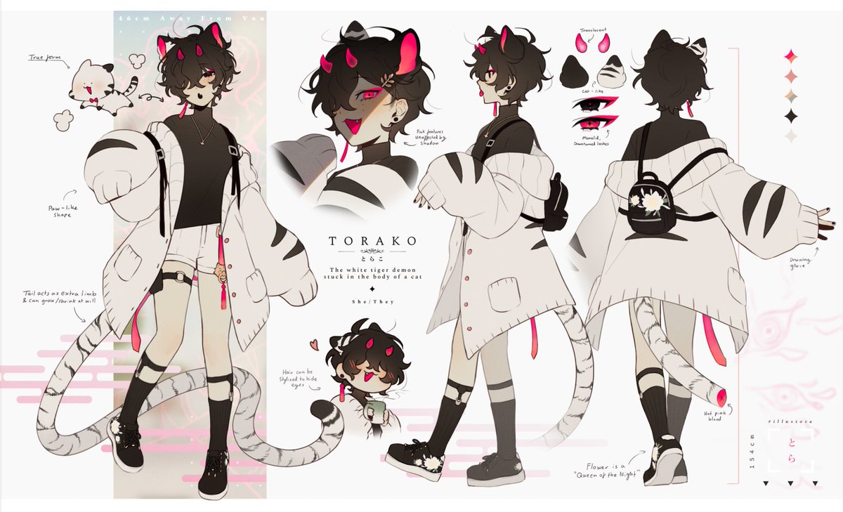 Torarann_'s tweet image. Finally made a ref sheet for torako, my sona!
hope you can enjoy looking at her 🤲🐯✨
#illustora