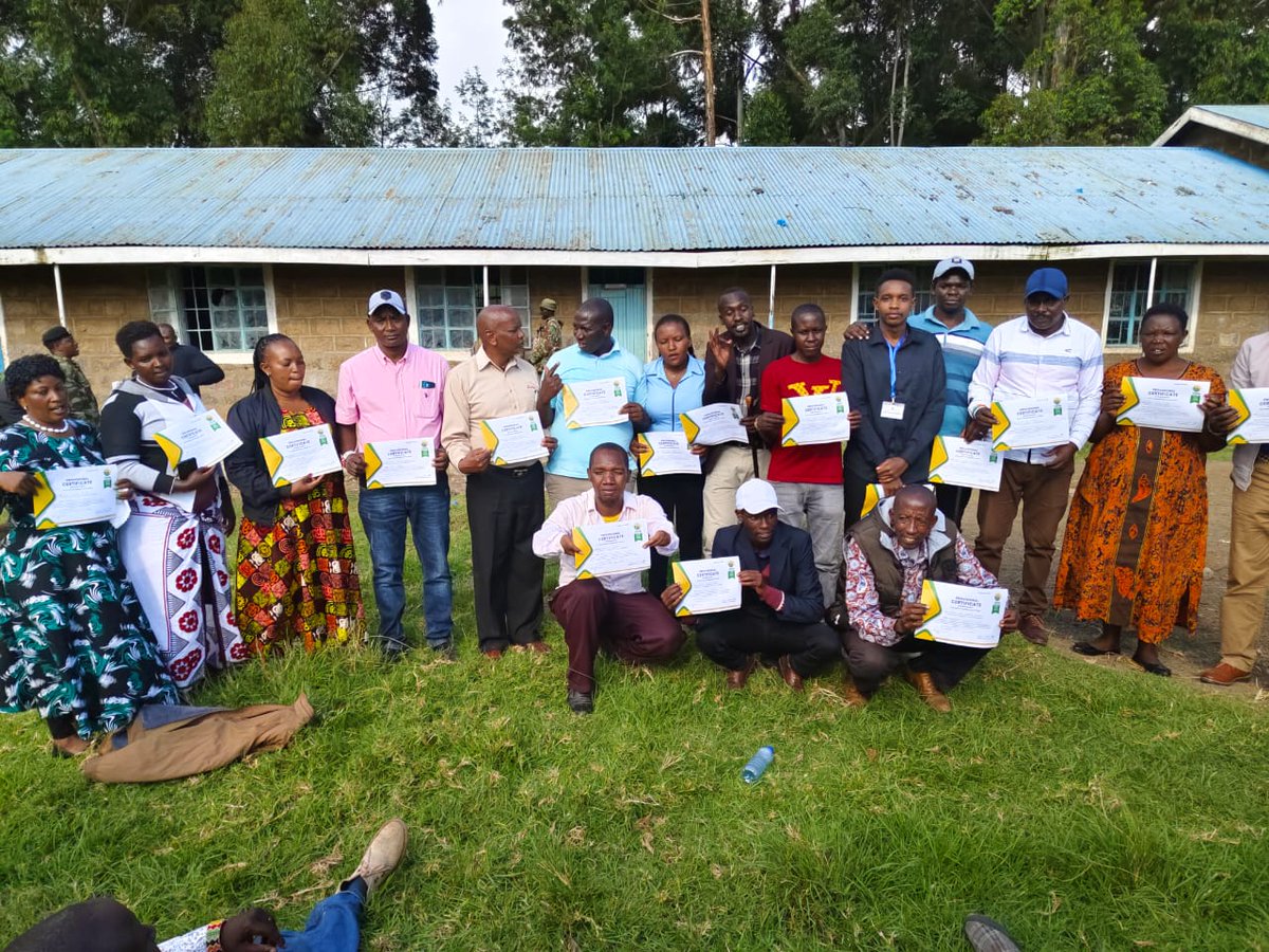 Winners in the Keekonyokie Ward, Narok East Constituency, Narok County hold their Certificates after a successful exercise #UDAGrassrootsPolls