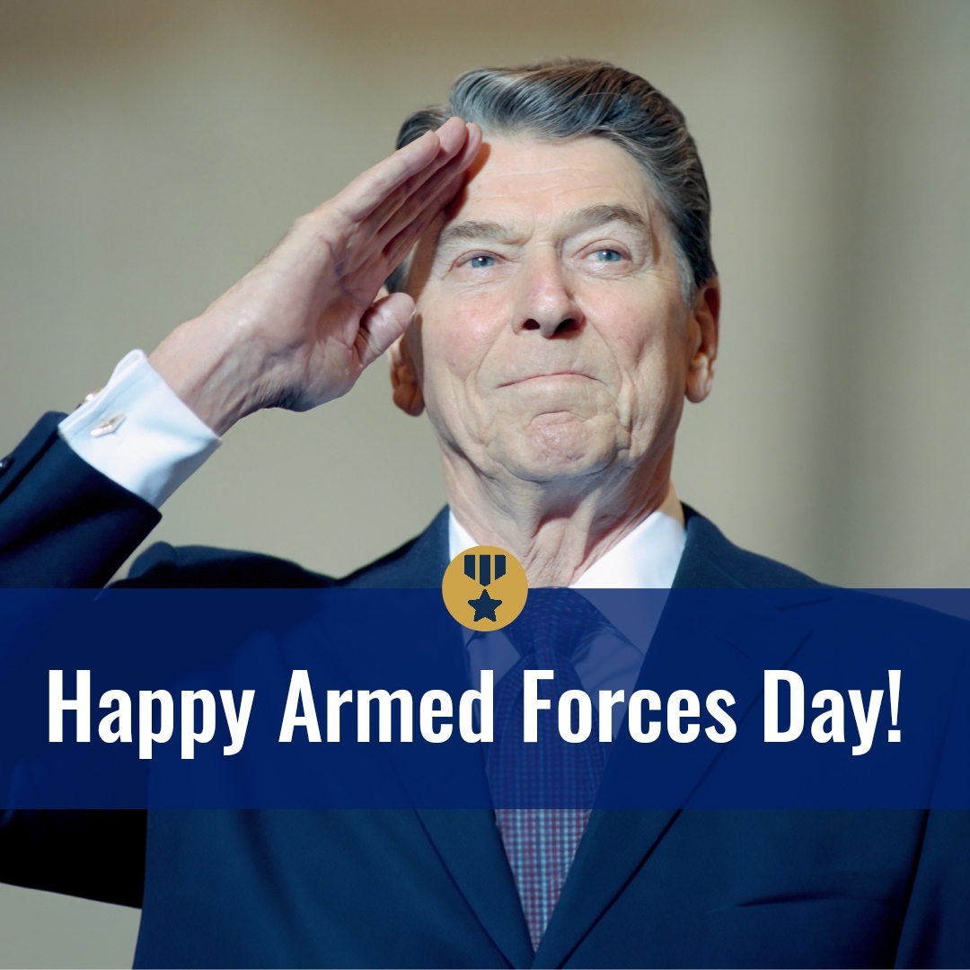 Happy Armed Forces Day! We salute all of you who serve. #ArmedForcesDay #Military #RonaldReagan #WeSalute #soldier
