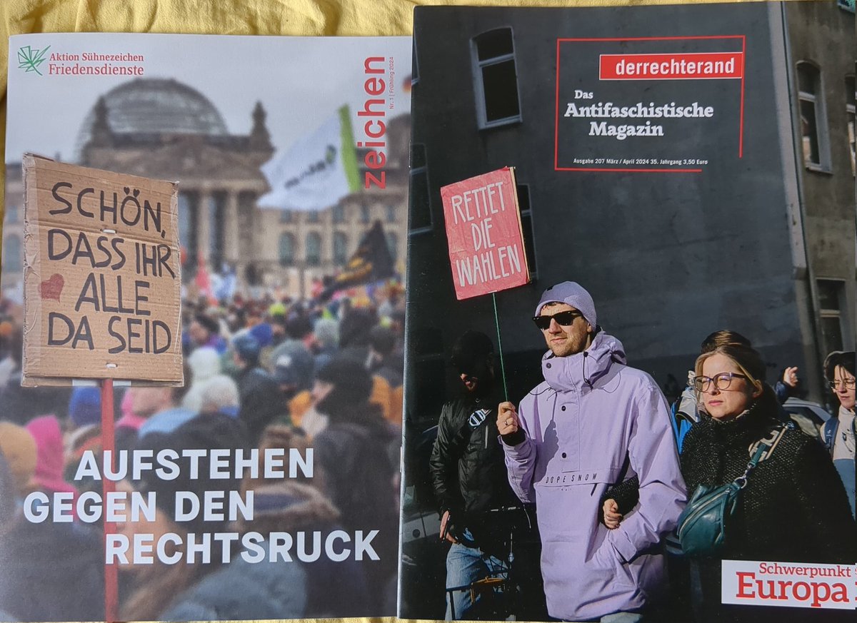 Zwei Zeitschriften, die zu lesen lohnt: @derrechterand @asf_ev