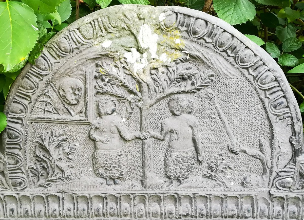 Adam and Eve wearing rather fetching grass/fur sarongs at St Peter's, Church Langton. The addition of the grave digging tools and scythe with an oversized skull top left is rather fun, almost an afterthought.