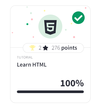 Learning/Reviewing HTML in a Day with W3Schools, CSS Tomorrow! Finished in roughly 10 hours, starting at 11 AM today, though the required time was 25 hours. Not bad at all, got 38 out of 40 on the quiz in less than 15 minutes!