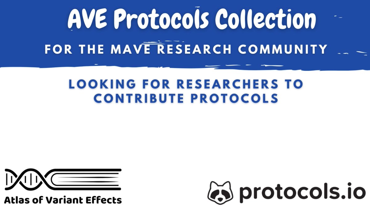 📢 🆕 📚 MAVE Protocols Collection! This video tutorial is a step by step guide on how to add your Multiplexed Assays of Variant Effects (MAVE) protocols to the new Atlas of Variant Effects (AVE) protocols_io workspace. ℹ 📽 youtube.com/watch?v=U4RpiW…