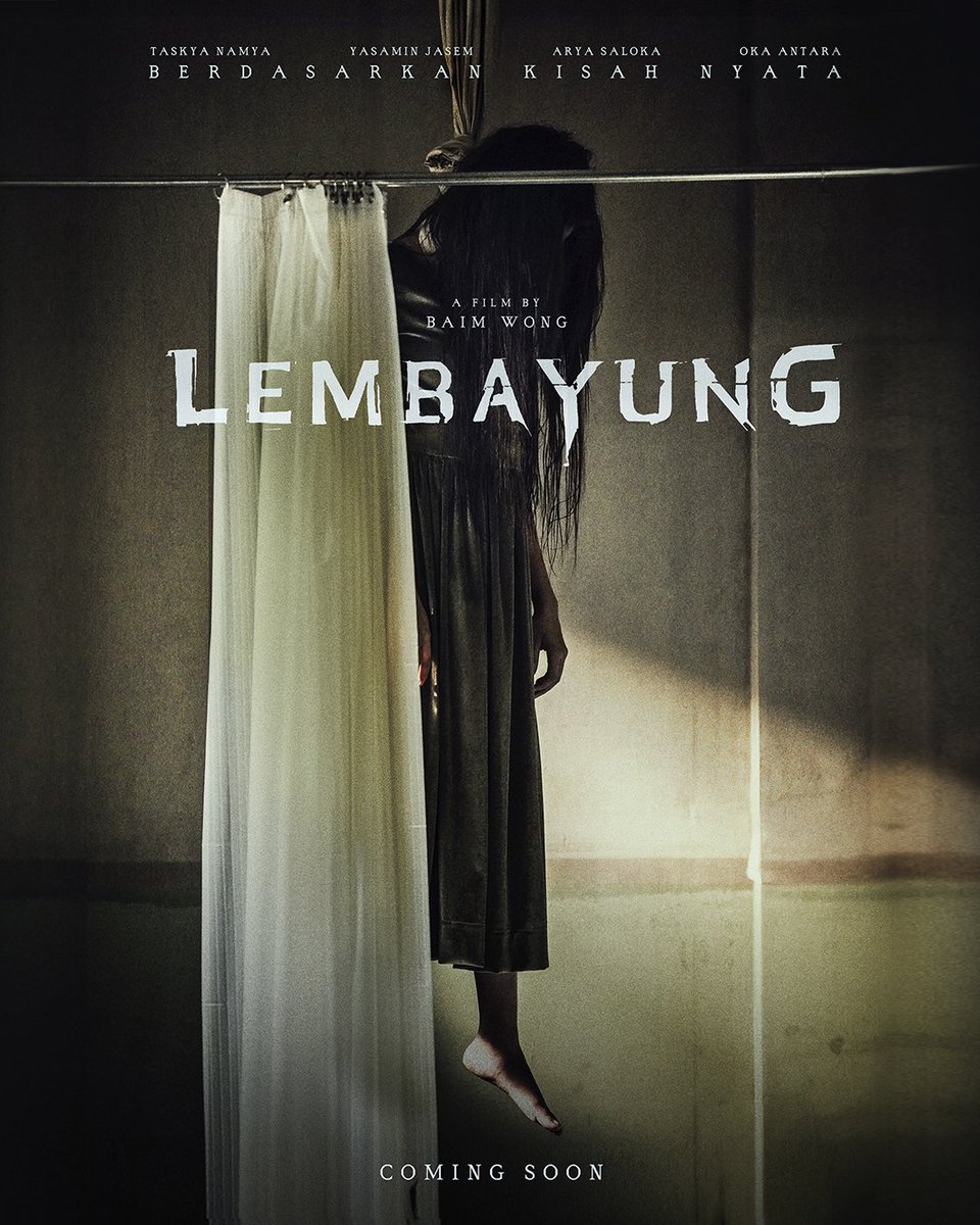 Teaser poster film horor “Lembayung” debut Baim Wong sebagai sutradara.

Para pemain: Arya Saloka, Yasamin Jasem, Taskya Namya, Oka Antara, Asri Welas, dll.