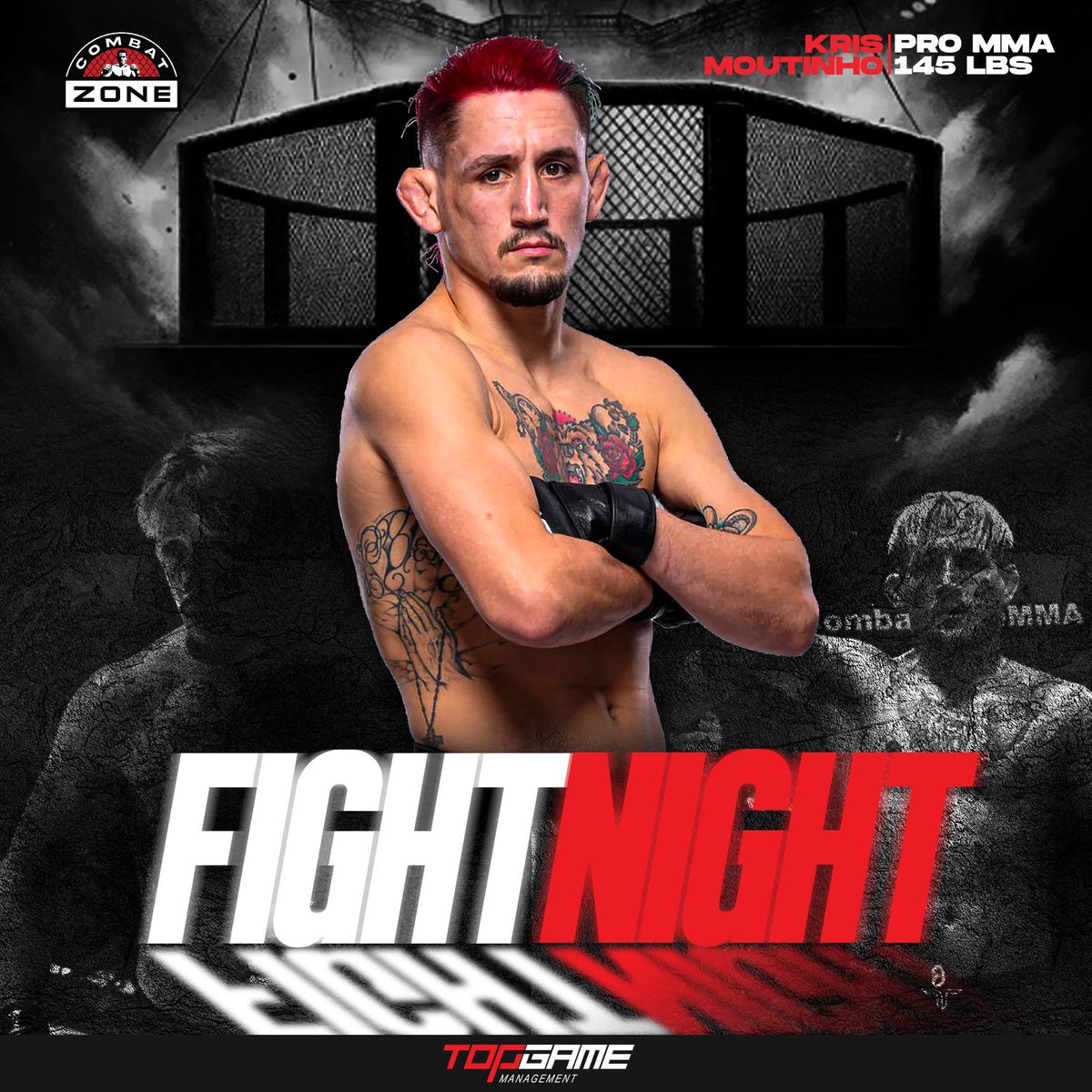 🚨 TRIPE FIGHT DAY 🚨 Combat Zone 84 goes down tonight in Manchester, NH! We’ve got three beasts on the card in Kris Moutinho, Tim Flores & Tom Pagliarulo! Event kicks off 6 PM ET on the Combat Zone website. BE THERE! LET’S GO BOYS! #NewEnglandMMA #CZ84 Art by @tjkilledit 🎨