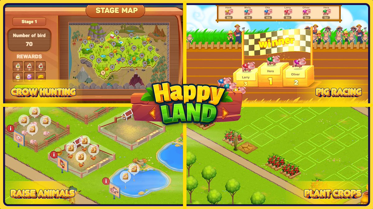 A HappyLander's daily routine 👇

1- Not open play.happyland.finance (as never close it 😜)
2- Check the season & weather
3- Grow plants & raise animals
4- Hire workers to take care of the farms
5- Play mini-games to get rewards
6- Visit friends
7- Harvest & continue farming
