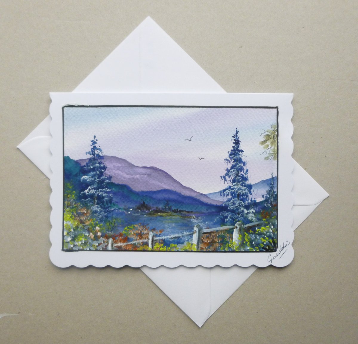 hand painted watercolour landscape art greeting... - Folksy folksy.com/items/8343387-… #newonfolksy