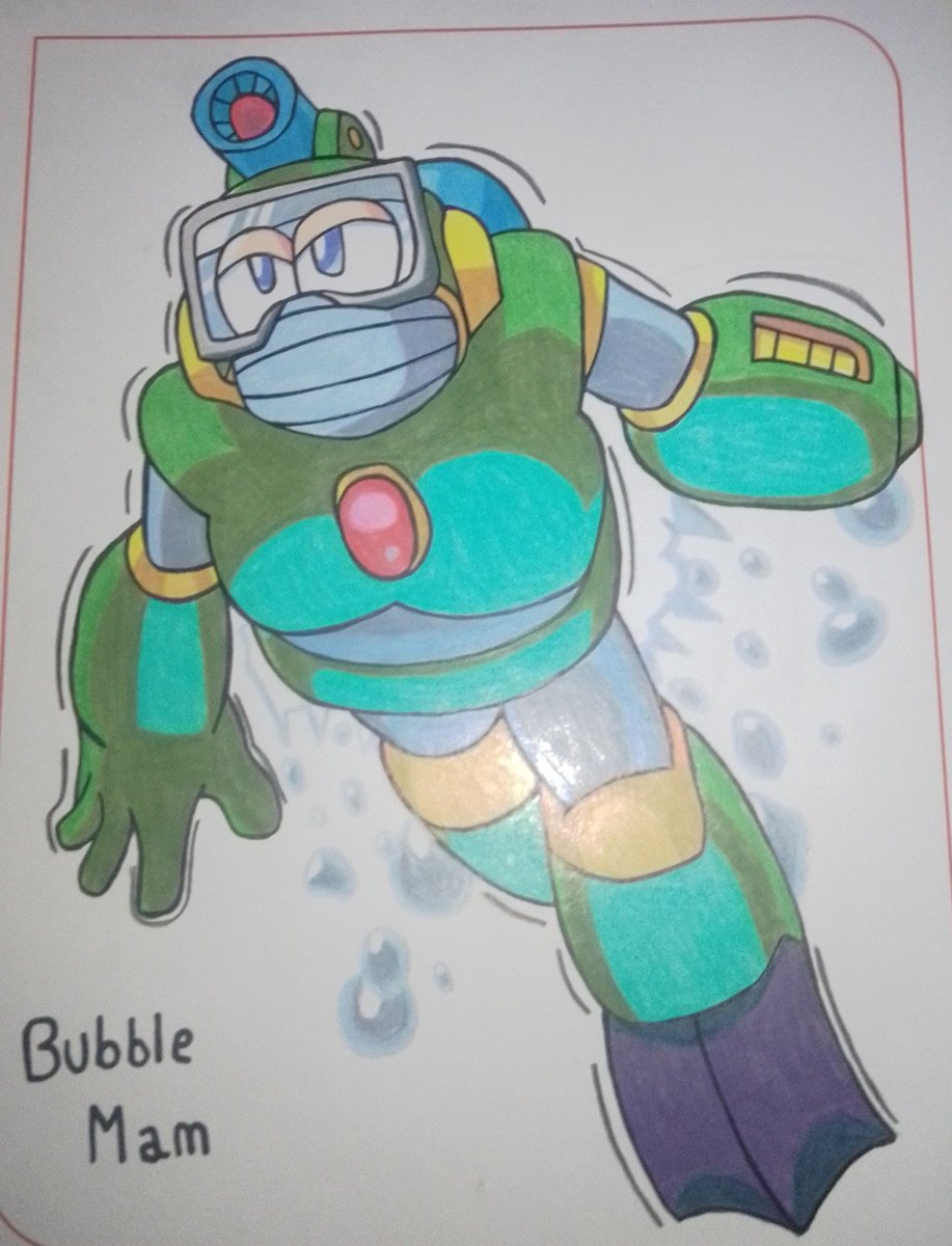 Hello everyone, I share my drawing of Bubble Man from Mega Man 2
#megaman #robotmaster #drawing #bubbleman #megaman2 #art
