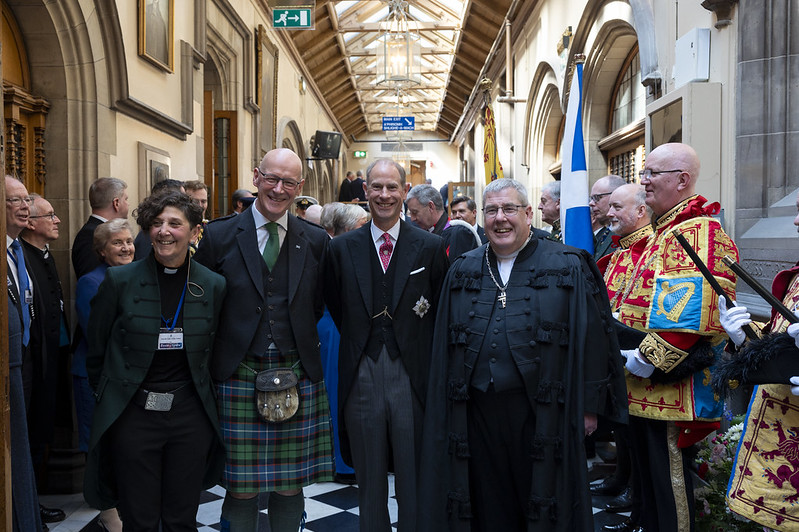 First Minister @JohnSwinney attended the opening of the @ChurchScotland General Assembly. The theme for this year’s Assembly is 'Building Together'. @ScotGov is committed to supporting all faith and belief communities and encouraging community cohesion across Scotland.