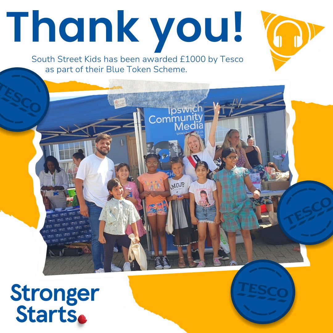 We're proud to announce that our South Street Kids project has been awarded £1000 by @Tesco as part of their Blue Token Scheme! HUGE thanks to everyone who supported us through their votes 🫶 #TescoStrongerStarts