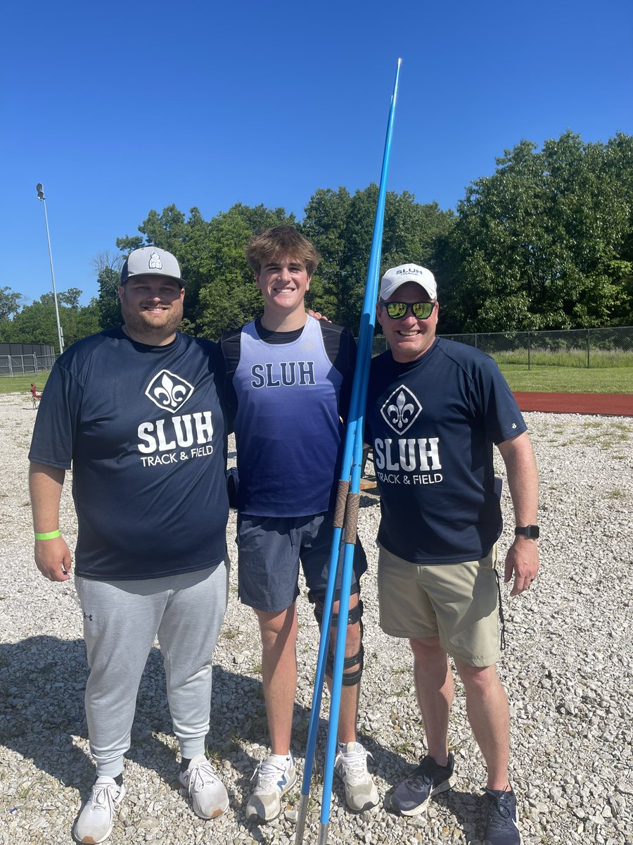 Cam Schlueter is our first state qualifier! He finishes second with a season best of 48.28m
