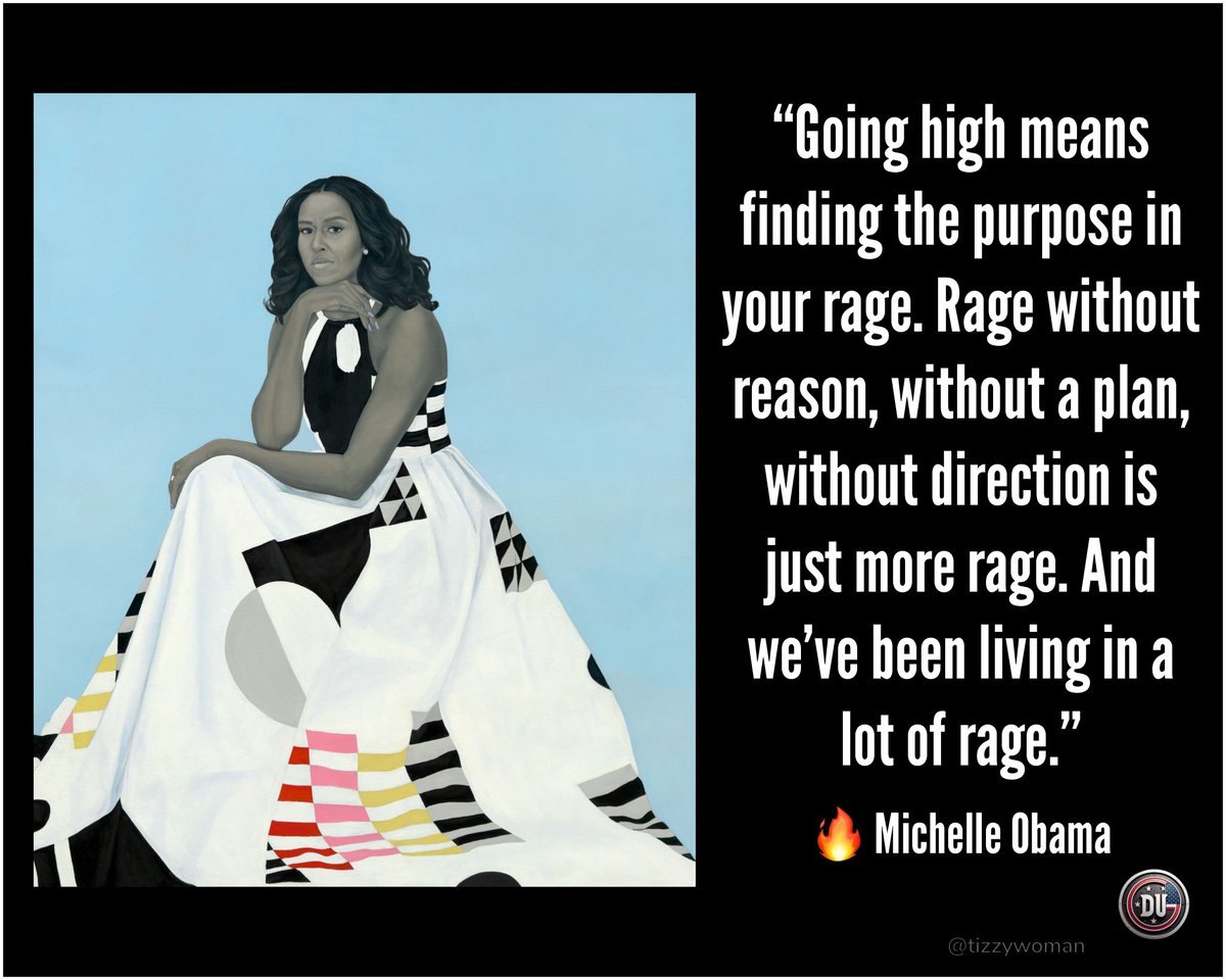 “I’m trying to push us to think about solutions that will actually unite us & get us focused on the real problem. That’s what I mean when I say, ‘go high’. So yes, go high. America, please go high.” @MichelleObama Let your rage take you on a positive path. #DemCast #DemsUnited