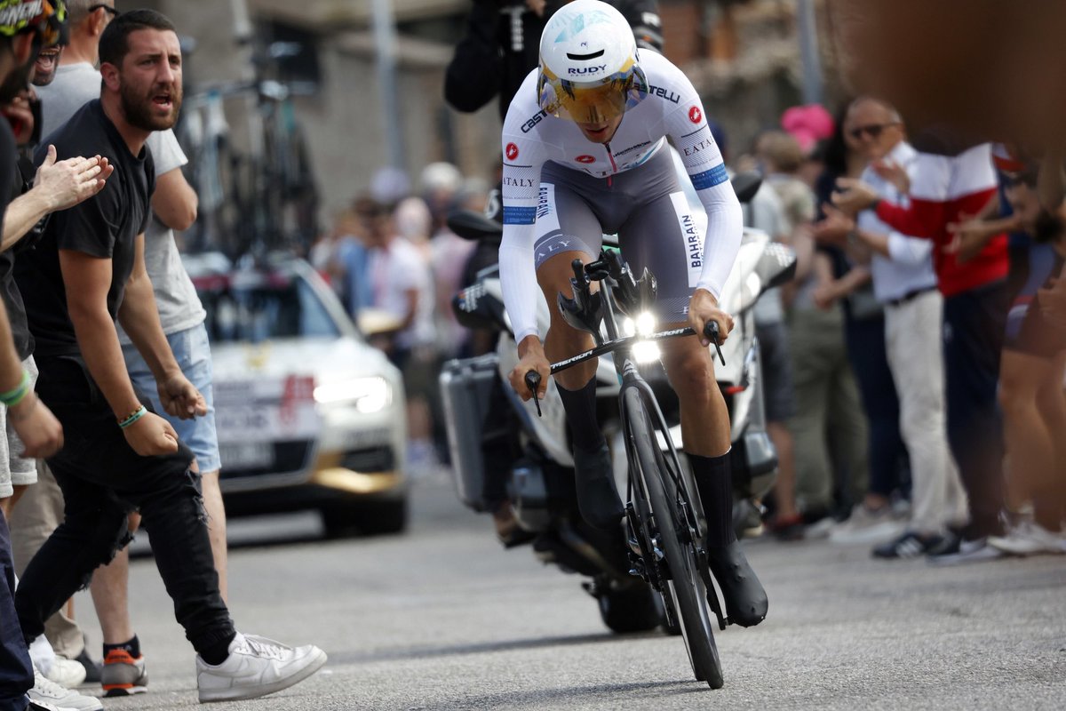 🇮🇹 #Giro | ST 14 ⚪️ Antonio Tiberi on the course ⏱️@giroditalia #RideAsOne #rideforGino #GirodItalia 📸 @SprintCycling