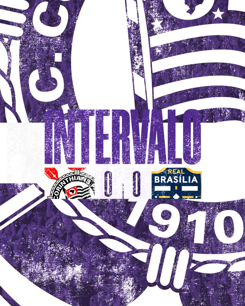 Fim de primeiro tempo na Fazendinha. Corinthians e Real Brasília vão para o intervalo empatando sem gols. INTERVALO | Corinthians 0 x 0 Real Brasília