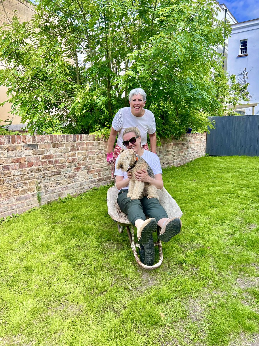 Bertie and Bobs Mum in a ……… barrow ❤️