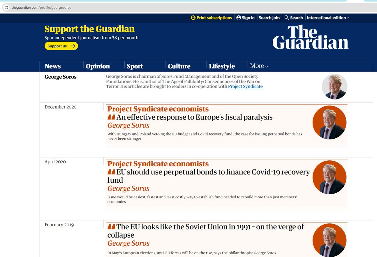 2. The Guardian is part of the Soros and Bill Gates funded 'Project Syndicate'