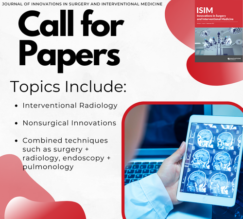 ISIM Editors (@editorsisim) on Twitter photo Submit your manuscript to #ISIMJournal today!
The Editors are seeking studies of #AI in #radiology and #surgery.
loom.ly/VuHcXus
#Callforpapers #scholarlypublishing #innovation
<a href="/khaledalkattan/">خالد مناع القطان</a> <a href="/AzzamKhankan/">Azzam Khankan عزام خانكان</a> Submit your manuscript to #ISIMJournal today!
The Editors are seeking studies of #AI in #radiology and #surgery.
loom.ly/VuHcXus
#Callforpapers #scholarlypublishing #innovation
<a href="/khaledalkattan/">خالد مناع القطان</a> <a href="/AzzamKhankan/">Azzam Khankan عزام خانكان</a>