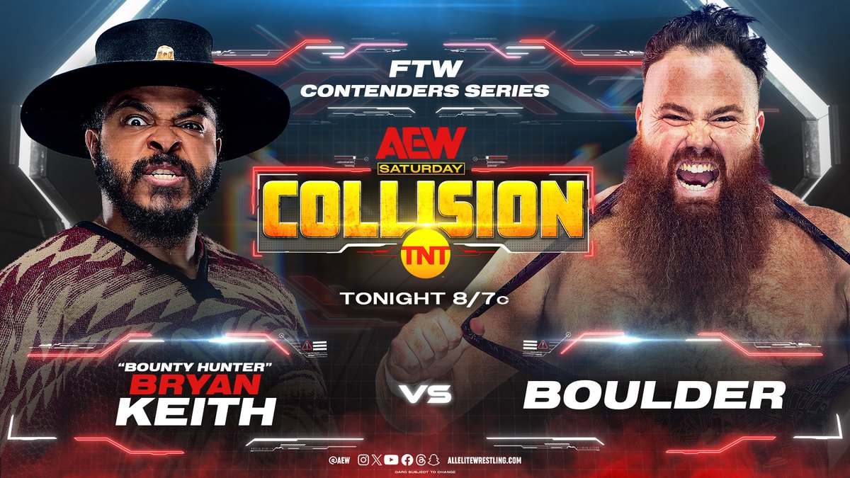 The FTW Contenders Series kicks off TONIGHT when #AEWCollision returns to TNT! Don't miss Collision AND #AEWRampage starting at 8/7c for three hours of @AEW on @tntdrama