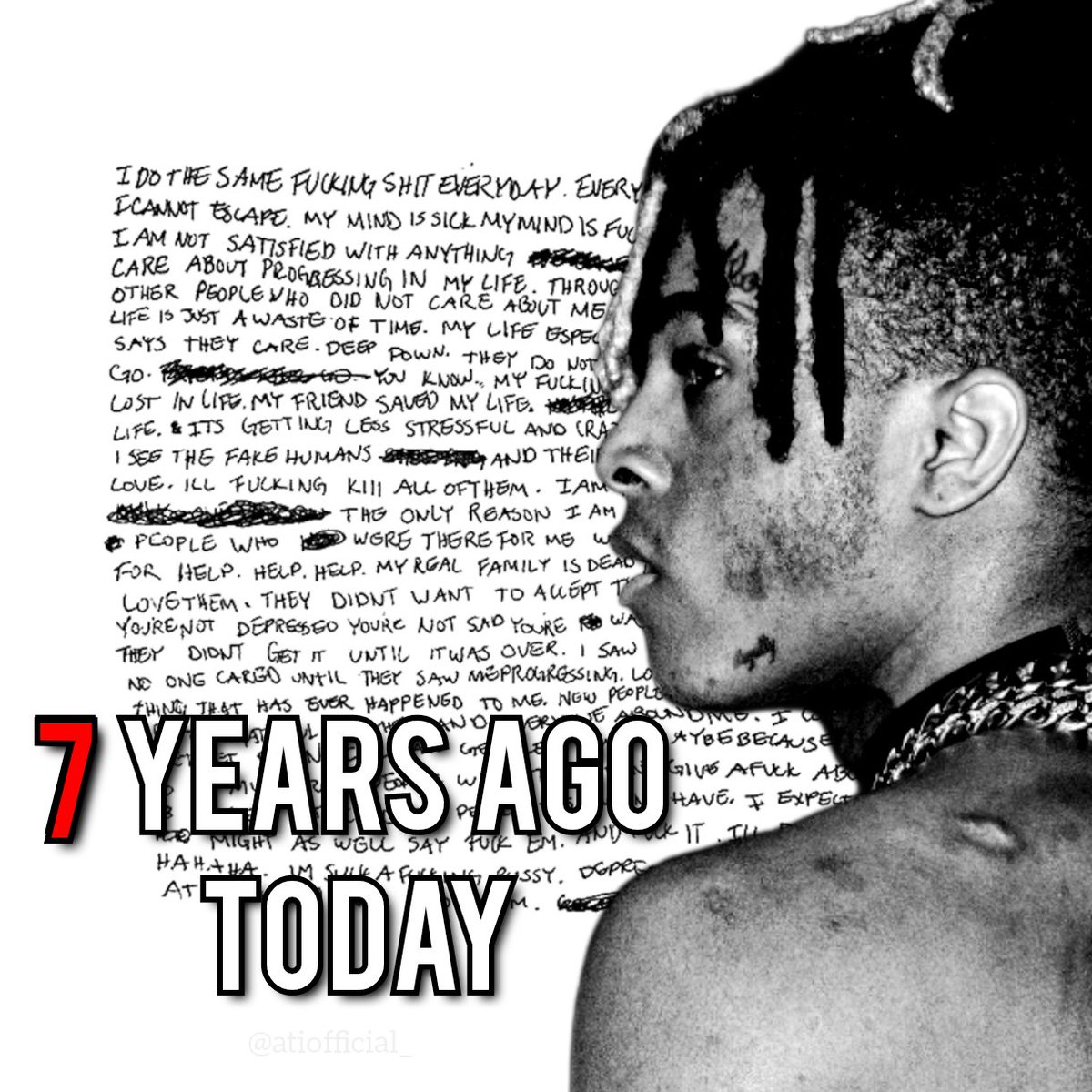 7 years ago today, XXXTentacion released 'Garette’s Revenge/Revenge' as a single 🔥 This song currently has 1,3 BILLION streams on Spotify and gets 1,4 MILLION streams per day