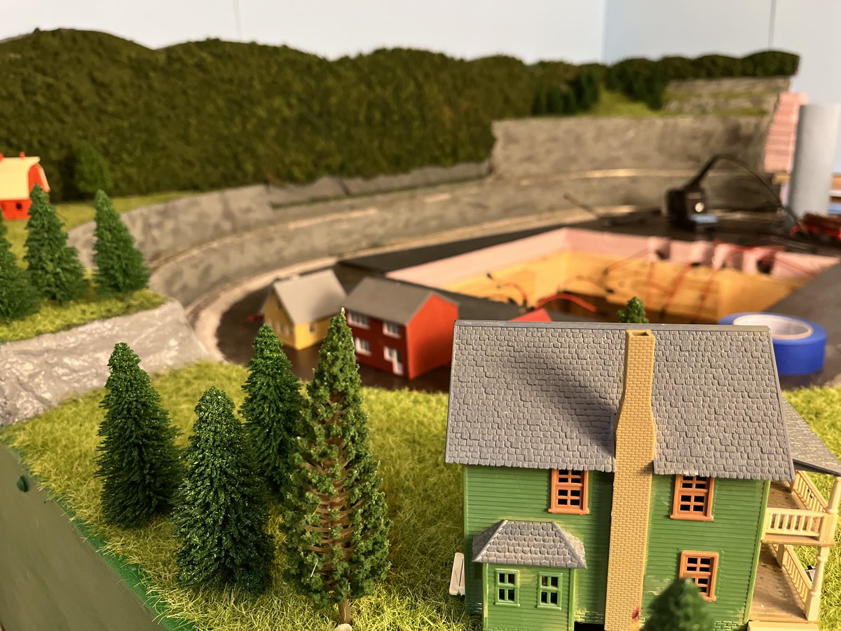 TwoRailfans's tweet image. Layout update will drop on Monday (May 20), the one year anniversary of our first video on the channel! Here&apos;s one of our in progress pics from this past week. #modeltrains #layoutupdate