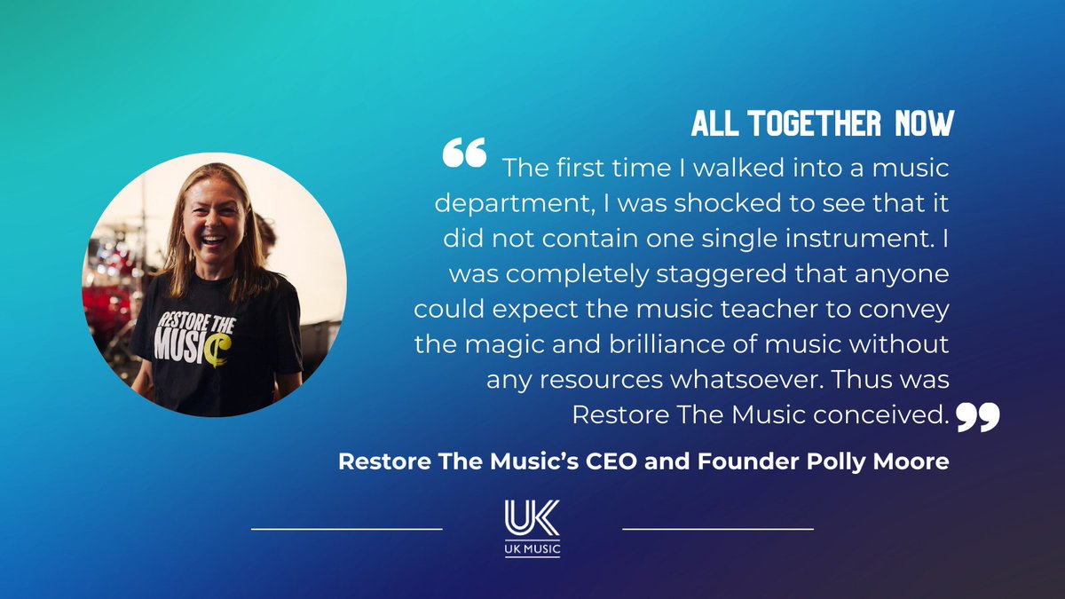 ICYMI All Together Now: #UKMusic take a look at how charity @rtmusicuk are helping to make #music #accessible to all #children through #grants to state schools. Opportunities available now! 

Discover more: ow.ly/A3C650REkTq

#TalentPipeline #MusicEducation #Schools