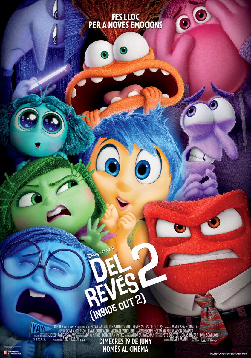 Cartell oficial de 'Del revés 2' de @Disney en català! Estrena dimecres 19 de juny. Ganes de 'fer lloc per a noves emocions'?