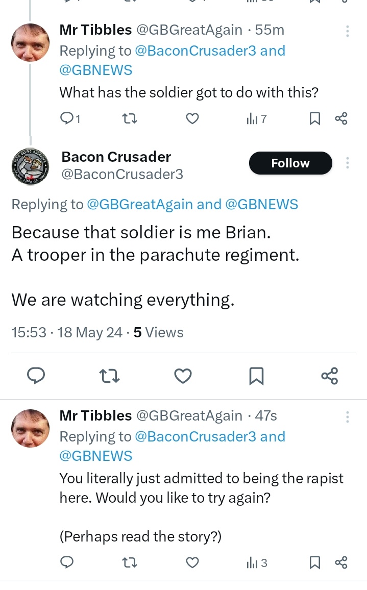 Brian here has just admitted to rape. Strange old world. @BaconCrusader3