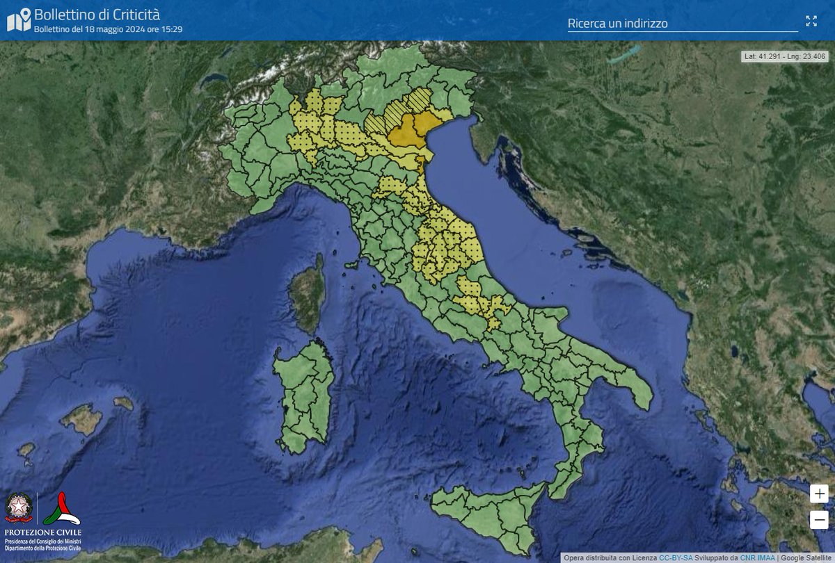 📆 Domenica #19maggio 🔔🟠 #AllertaARANCIONE su parte di Emilia-Romagna e Veneto 🔔🟡 #AllertaGIALLA in 7 regioni. 🔎 Consulta il bollettino nazionale di allerta meteo-idro 👉 bit.ly/AllertaMeteoId… #protezionecivile