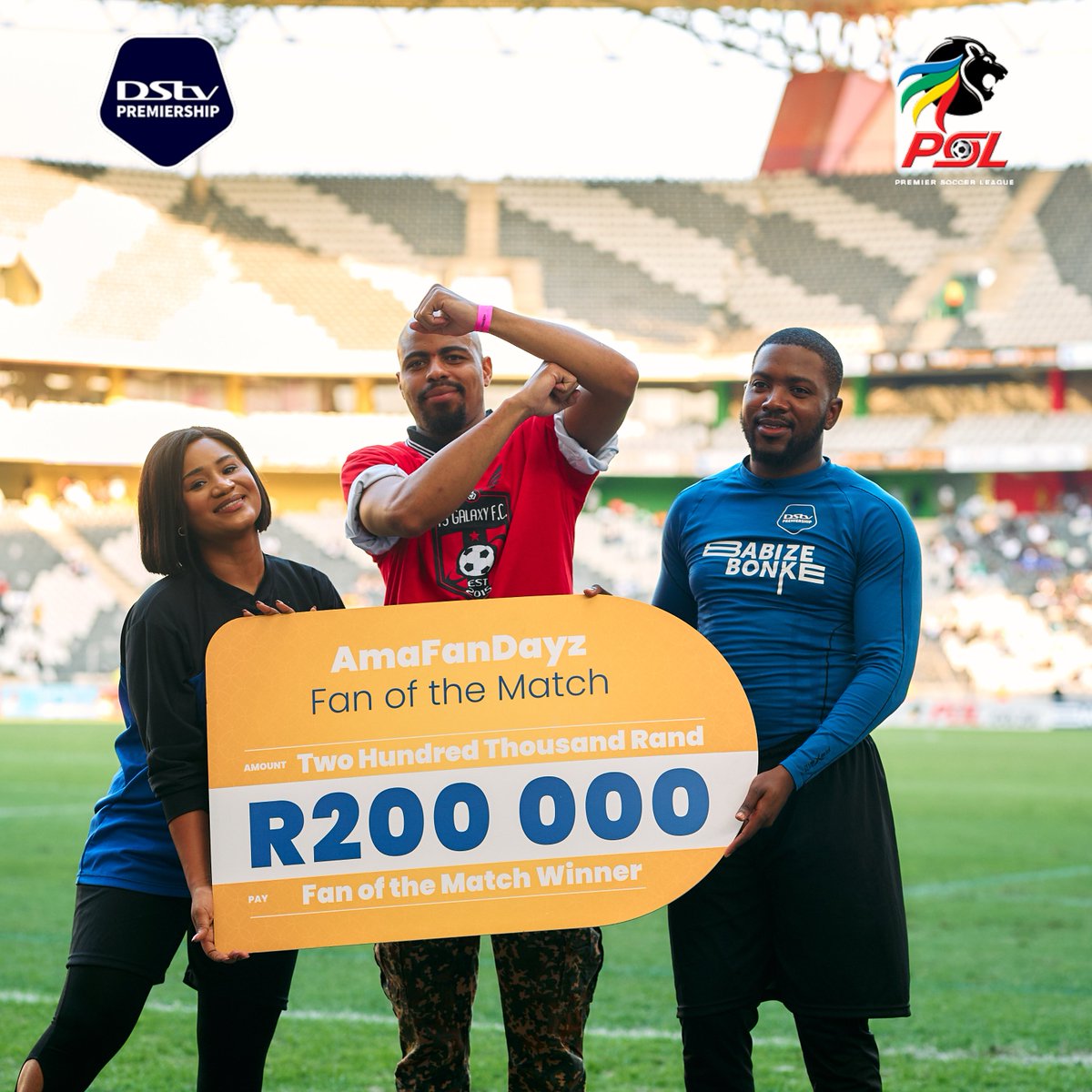 A huge congratulation to Simphiwe Sihlangu, our #AmaFanDayz winner this weekend! They've just bagged an incredible R200 000 at Mbombela Stadium 💸⚽️