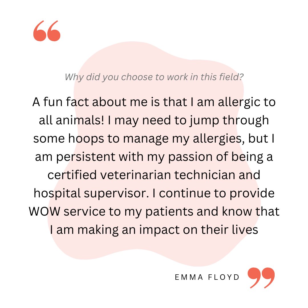 #SaturdaySpotlight Today we shine our spotlight on Emma Floyd from AZPetVet Westbrook