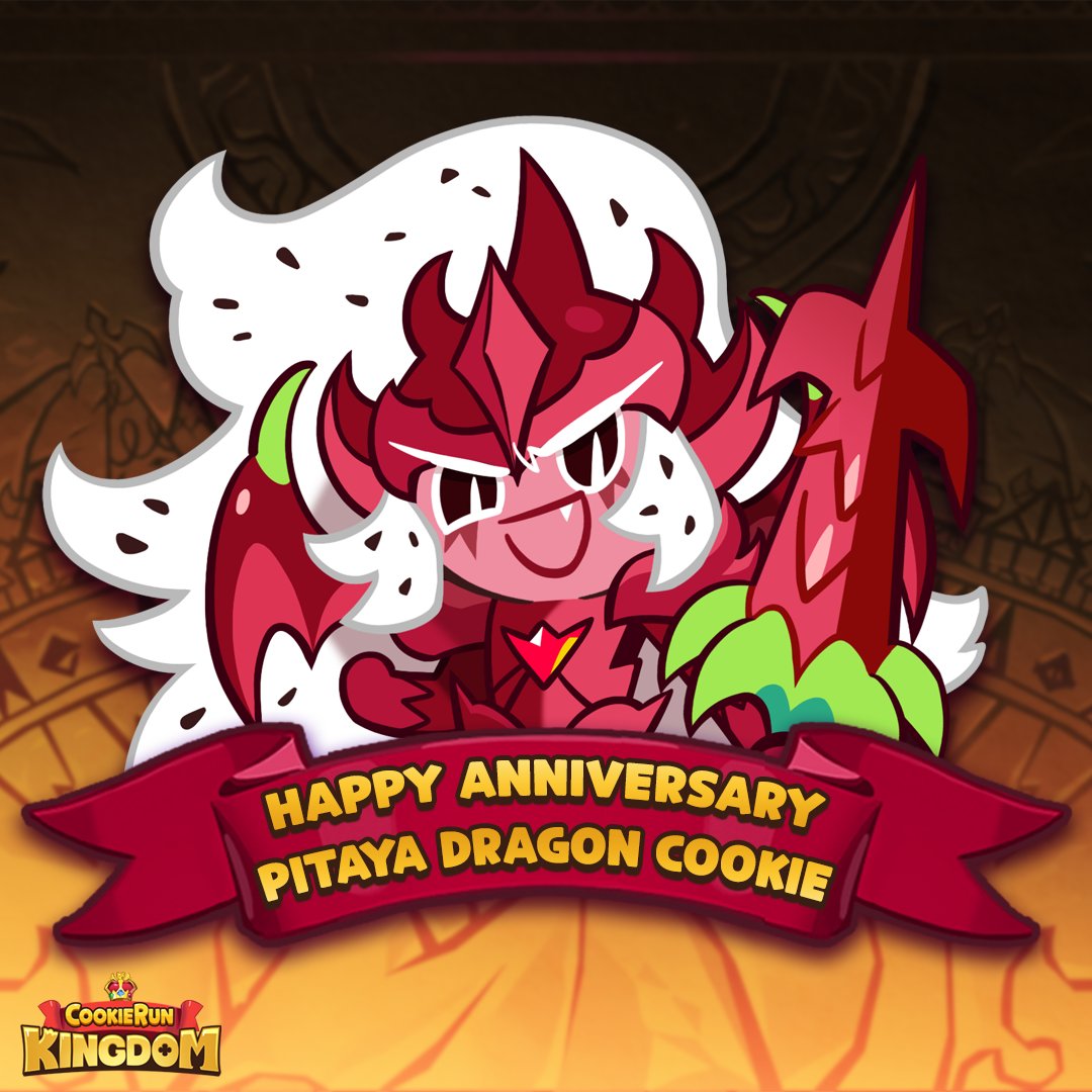 CRKingdomEN's tweet photo. BOW BEFORE THE RED DRAGON!🐉 🔥Happy anniversary to our first Dragon in CookieRun: Kingdom! 🙏

#CookieRun #CookieRunKingdom #CRK #PitayaDragonCookie https://t.co/RUaVSl00UK