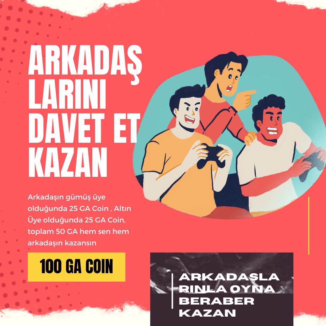 Arkadaşlarını Davet Et Sende Kazan 🎉🎉

#GamerArena #MeydanOkuKazan #GAAPP #GASurvey #GAAnket #ChallengeAndEarn