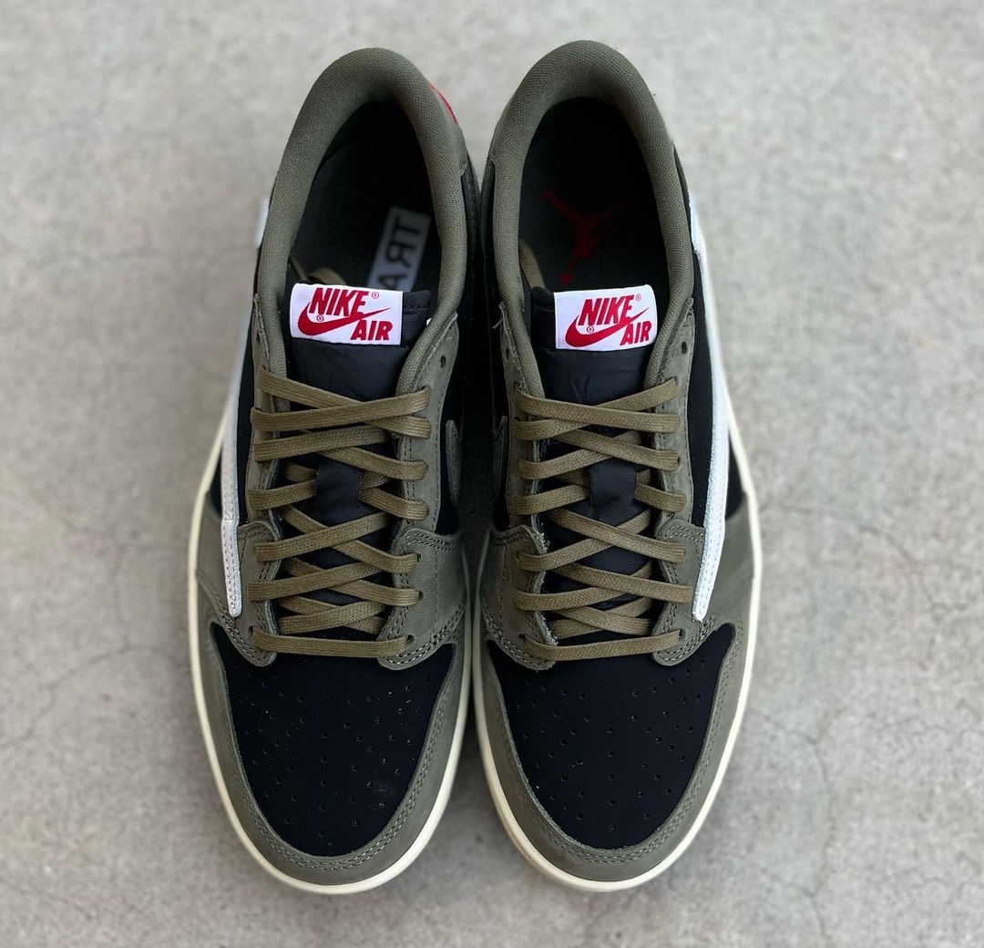 Release Date: Travis Scott x Air Jordan 1 Low OG ‘Black/Olive’ - September 12, 2024 |$150| sneakerscouts.com/release-date-t…