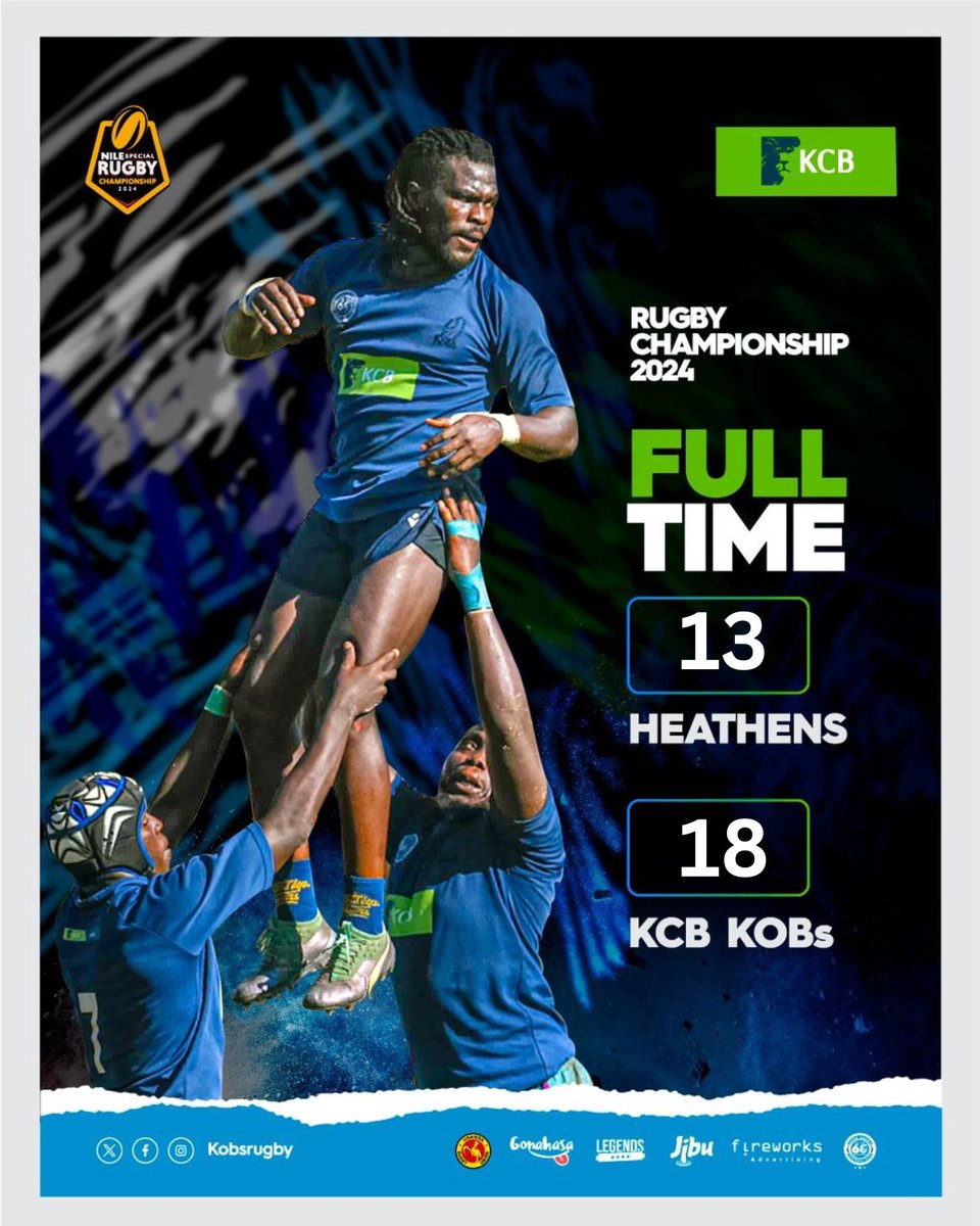 Round 2: Semifinal Updates🏉🏉 FT @HeathensRFC 13 : 18 #KCBKOBs Well in Boys. Such a Strong and Spirited fight you displayed today! We Bow Out Proud. 💙💙 #NileSpecialRugby #GutsGritGold #RaiseYourGame #PoetryInMotion