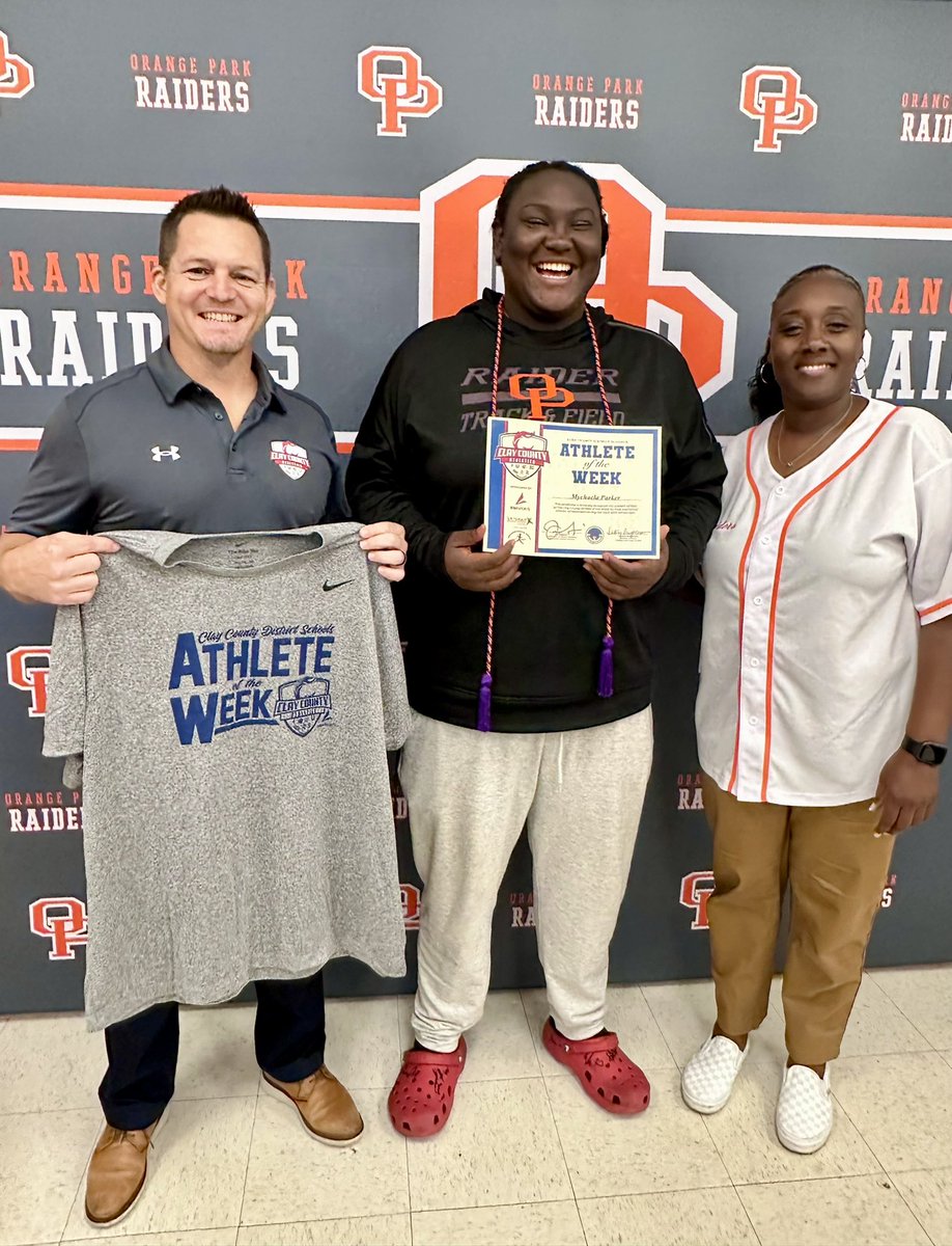 🚨ATHLETE OF THE WEEK🚨 Congrats to Mychaela Parker - @OPHSAthletics for being selected as our @Preferred_PT / @SoutheastOrthos Clay County Athlete of The Week‼️ 🔵 District Champ: shot put & discus 🔵 Regional Champ: shot put 🔵 School Record Apparel Sponsor: @BSNSPORTS_NoFL