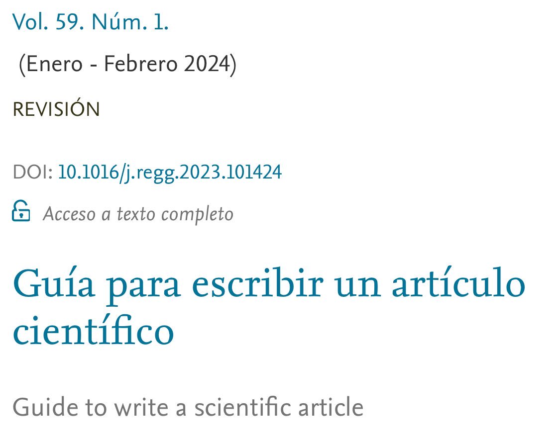 ¡Guía para escribir un artículo científico! 🥼

Para jóvenes investigadores: Métodos sólidos + presentación clara = 📄🔬

Lleva al lector desde la introducción hasta la conclusión. ¡Una historia bien estructurada marca la diferencia!

elsevier.es/es-revista-rev…